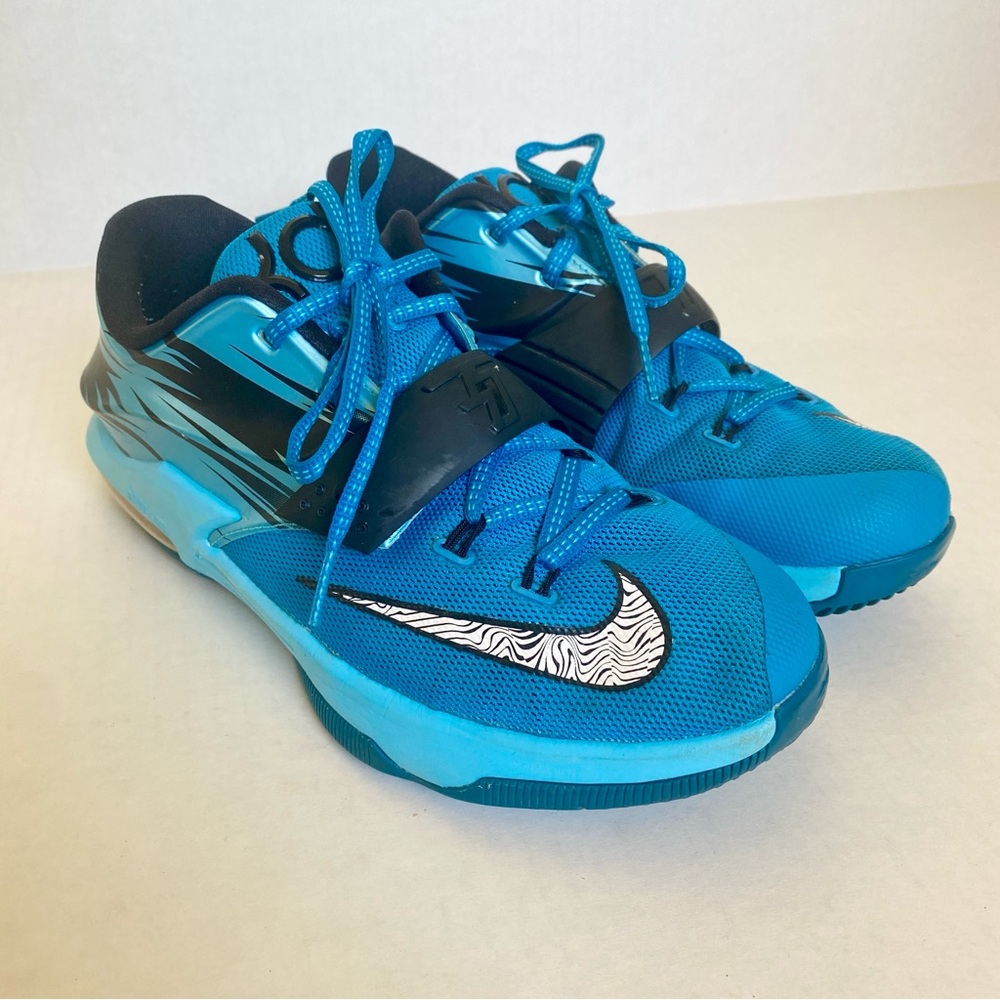NIKE Kevin Durant KD7 Clearwater Basketball Shoes Blue Black Youth 7 Womens 8.5